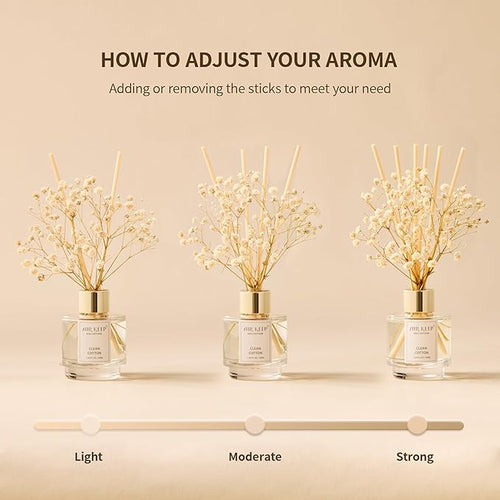 Airkeep Reed Diffuser Set of 3, Cinnamon Vanilla Lavender Field Moroccan Amber - Image 2