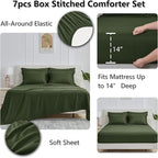 CozyLux Full Size Comforter Sets Olive Green - Image 6