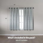 Amazon Basics Jacquard 2-Piece 100% Blackout Curtains, Living Room and Bedroom - Image 5