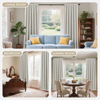Joydeco White 100% Blackout Curtains 84 Inch 2 Panels, Luxury Thermal White - Image 8