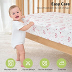 Baby Crib Sheets Girl, 3 Pack Toddler Bed Sheets Fitted - Image 7