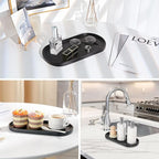 Luxspire Bathroom Vanity Tray for Countertop, Oval Kitchen Soap Dispenser and - Image 7
