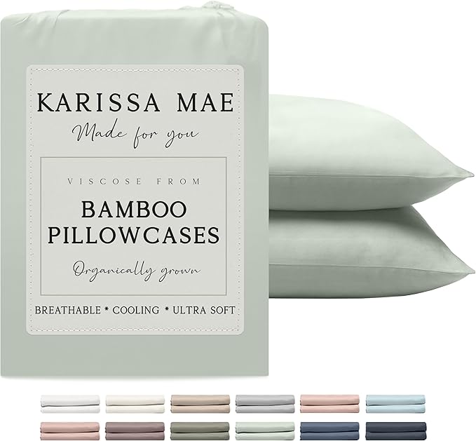 Karissa Mae Cooling Bamboo Viscose King Size Pillowcase Set | 100% FSC by KARISSAMAE