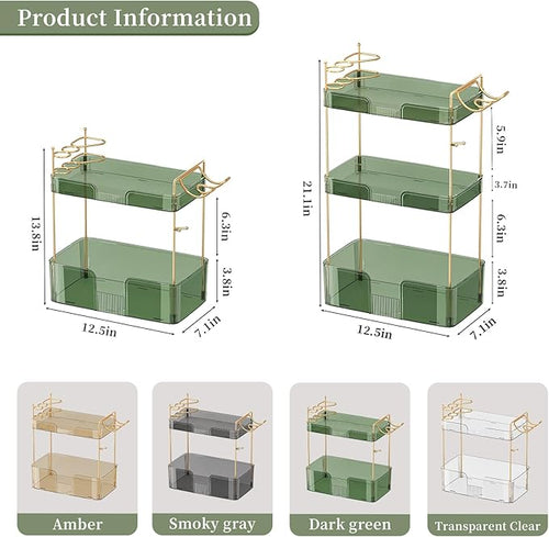 Akinbas 3 Tier Bathroom Organizer Countertop Makeup Perfume Tray Skincare - Image 2