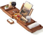 XcE Bamboo Bathtub Caddy Tray - Image 2