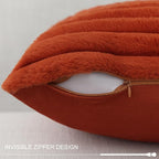 Pallene Faux Fur Plush Fall Throw Pillow Covers 18x18 Set of 2, Luxury Soft - Image 3