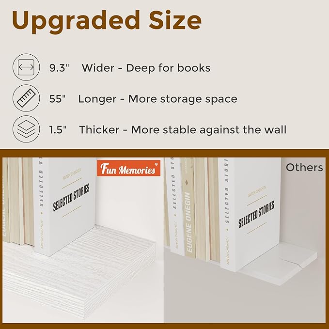 Fun Memories Floating Shelves for Wall, 36 x 9.3 Large Floating Shelf Wall - Image 6