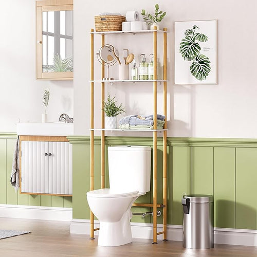 AmazerBath Over The Toilet Storage Bamboo, Bathroom Storage Organizer Shelf by AmazerBath