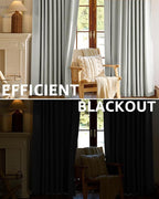 jinchan Chenille Blackout Curtains 84 Inches Long Light Grey Thermal Insulated - Image 3