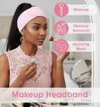 3 Pack Face Wash Headband, Adjustable Spa Headbands - Image 6