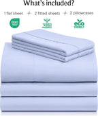 LuxClub 5 PC Sheet Set Bed Sheets Deep Pockets 16" Eco Friendly Wrinkle Free - Image 2