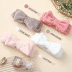 VITEVER 4 Pack Spa Headband for Washing Face, Girls Makeup Bow Tie Hair Band - Image 3