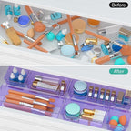 WOWBOX 6 Pack Clear Drawer Organizer Set, Acrylic Drawer Storage Trays - Image 4