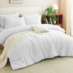 CozyLux Twin XL Comforter Set White, 5 Pieces Bed in a Bag Twin Extra Long - Image 8