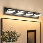 VOLISUN Modern 30-Inch 4-Light Black LED Bathroom Vanity Light Fixtures Over by VOLISUN