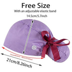 Scrub Caps Women Bouffant Scrub Hats Caps Nurses, Adjustable Working Cap - Image 3