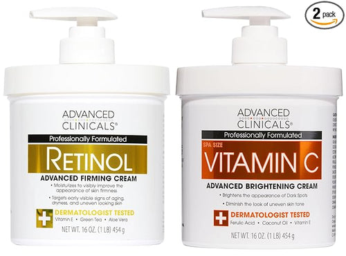 Advanced Clinicals Retinol Body Lotion + Brightening Vitamin C Lotion 2pc by AdvancedClinicals