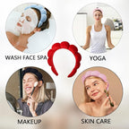 Luckybear Spa Headband for Washing Face, Velvet Makeup Headband - Image 3