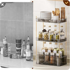 Akinbas 3 Tier Bathroom Organizer Countertop Makeup Perfume Tray Skincare - Image 6