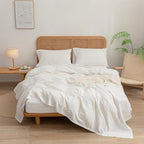 BESTOUCH Flat Sheet Only 100% Washed Cotton Linen Feel Wrinkle-Free, - Image 2
