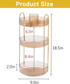 Asayuee 360 Rotating Makeup Organizer, 3 Tier Large Capacity Make Up Organizers - Image 4
