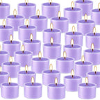 50 Pack Bulk Lavender Scented Tealight Candles in Clear Cup - Image 3