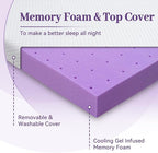 SINWEEK 2 Inch Gel Memory Foam Mattress Topper Full Size, Ventilated High - Image 7