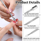 6 Pcs Dual-Sided Cuticle Pusher Set, Stainless Steel Cuticle Pusher Tool - Image 6