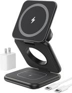 Foldable Magnetic Wireless Charger, KU XIU X40 Aluminum Alloy 3 in 1 Charging by KUXIU