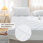 WhatsBedding Waterproof Mattress Pad Queen Size Cotton Top Down Alternative - Image 6
