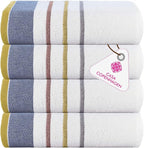 CASA COPENHAGEN White Bay 4Pcs 100% Egyptian Cotton Designer Hand Towels Gift by CASACOPENHAGEN