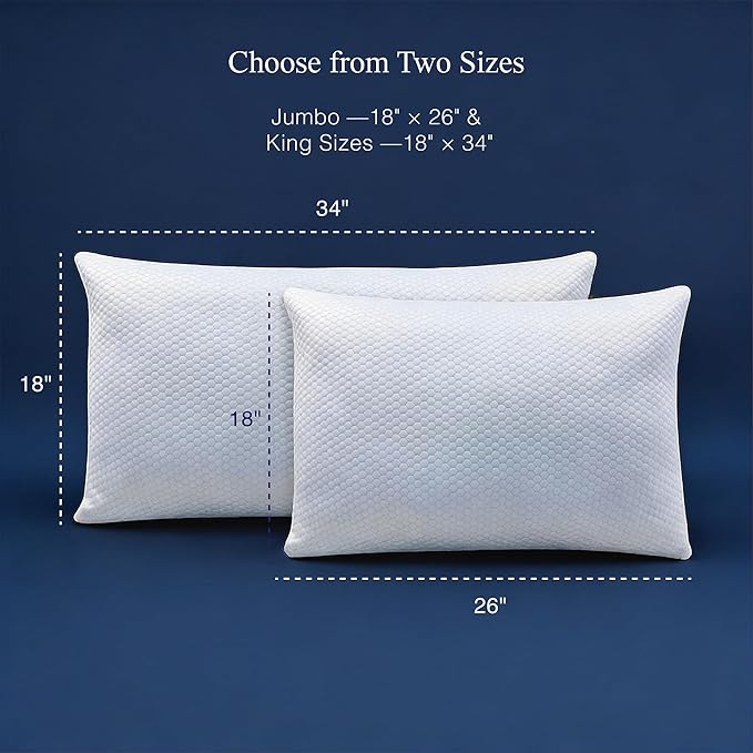 Blue Ridge Home Fashions Luxury Hotel Quality Cooling Pillows Queen Size Set of - Image 6
