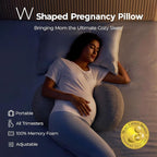 Momcozy Portable Pregnancy Pillow –Memory Foam W Shaped Maternity Great Support - Image 2