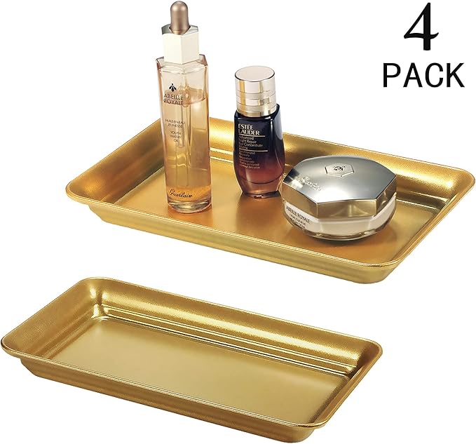 SheeChung Vintage Farmhouse Decor Metal Vanity Tray, Countertop Guest Hand - Image 2