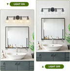 4-Light Bathroom Light Fixture Black Vanity Lights Over Mirror Modern Wall - Image 5