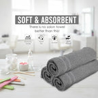 24 Pack Dark Grey Hand Towels 100% Cotton Spa Towel – 16x27 inches Highly - Image 3