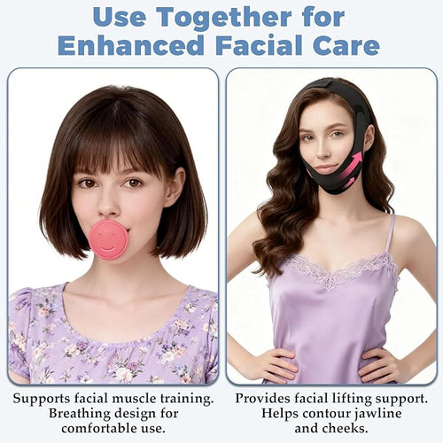 2 PCS Jawline Exerciser and Chin Strap - Image 2