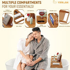 Yirilan Teak Bathtub Tray for Tub, Bath Table Tray for Tub Wood, Bathtub Caddy - Image 3