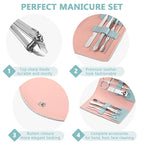 12 Set Manicure Set Bulk Mini Manicure Nail Clipper Kit 7 in 1 Stainless Steel - Image 3