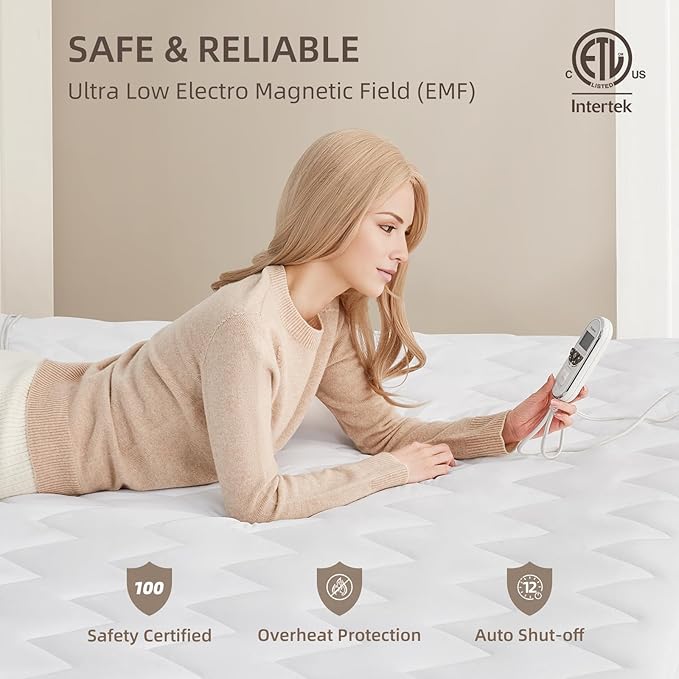 Bwarm Premium Multi-Zone Electric Heated Mattress Pad Twin XL Size, 9 Heat - Image 5