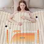 Heated Blanket Queen Size, Faux Fur Cozy Heating Blanket - Image 4