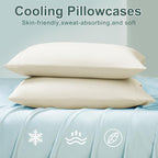 Accuratex Cooling Pillow Cases Queen Size Set of 2, Envelope Soft Breathable - Image 2