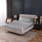 Homiest Light Grey Satin Fitted Sheet Twin XL Size, Deep Pocket, Luxury & Ultra - Image 8