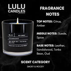 Lulu Candles | Oud Sandalwood | Smells Smokey & Woody | Luxury Scented Soy Jar - Image 3
