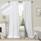 Custom Made Curtains 104 Inches Long 2 Panels Set 100 Percent Blackout Curtain by Pitalk