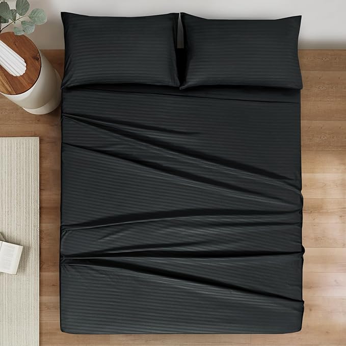 Mejoroom Striped Full Size Sheets – Extra Soft Full Size Bed Sheets - Image 2