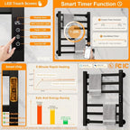 ENZE Smart Heated Towel Rack, 6-Bar Wall-Mounted Electric Towel Warmer 150W - Image 4