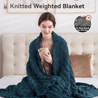 Knitted Weighted Blanket for Adult, No Beads Heavy Blanket 60” x 80'' 17lbs - Image 5