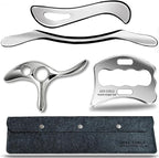 Muscle Scraper Tool Set, Stainless Steel IASTM Tools, 4 Piece, by GYXCOELEIASTMTOOL