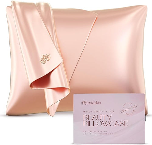 100% Mulberry Silk Pillowcase Infused by ENVISKIN